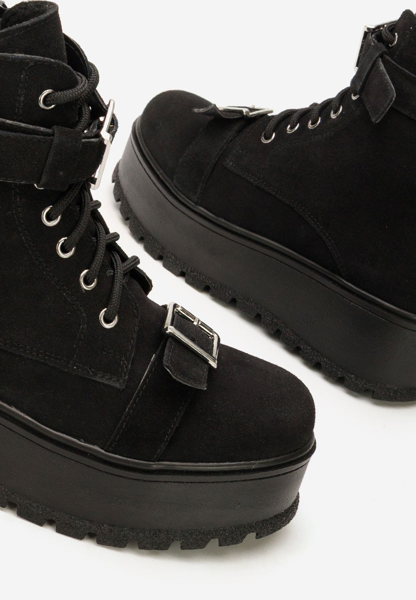 Gležnjače s platformom Astrid V6 crno