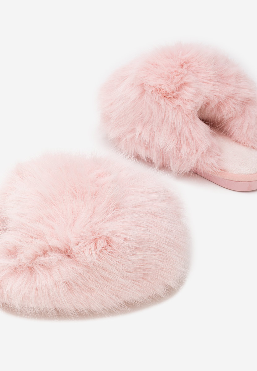 Papuče sa krznom Vesoria ružičasto