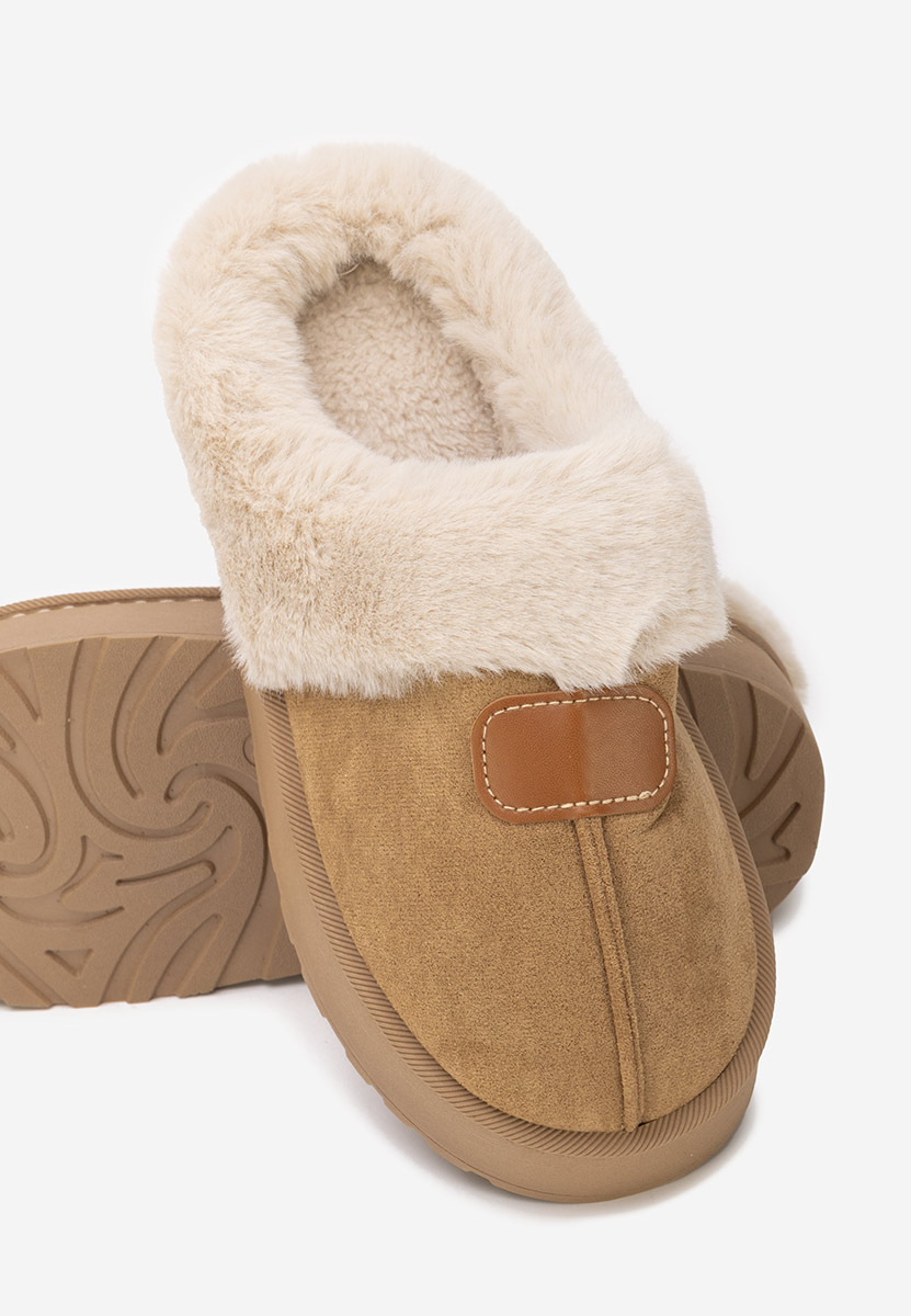 Papuče sa krznom Flufina kaki