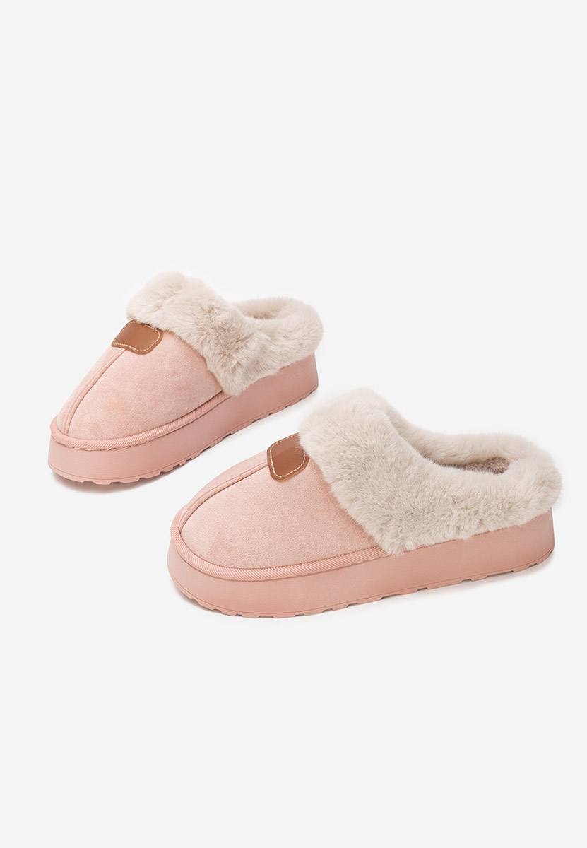 Papuče sa krznom Flufina ružičasto