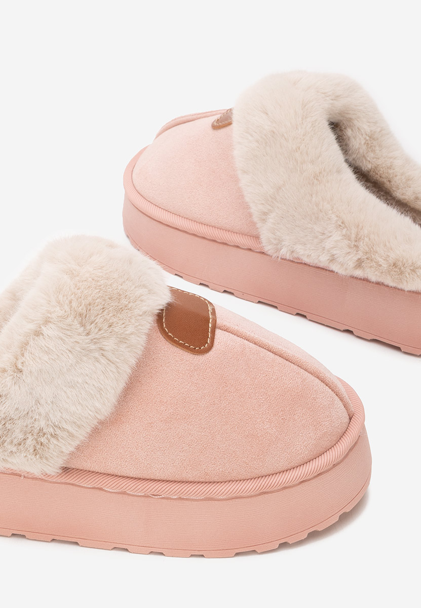 Papuče sa krznom Flufina ružičasto