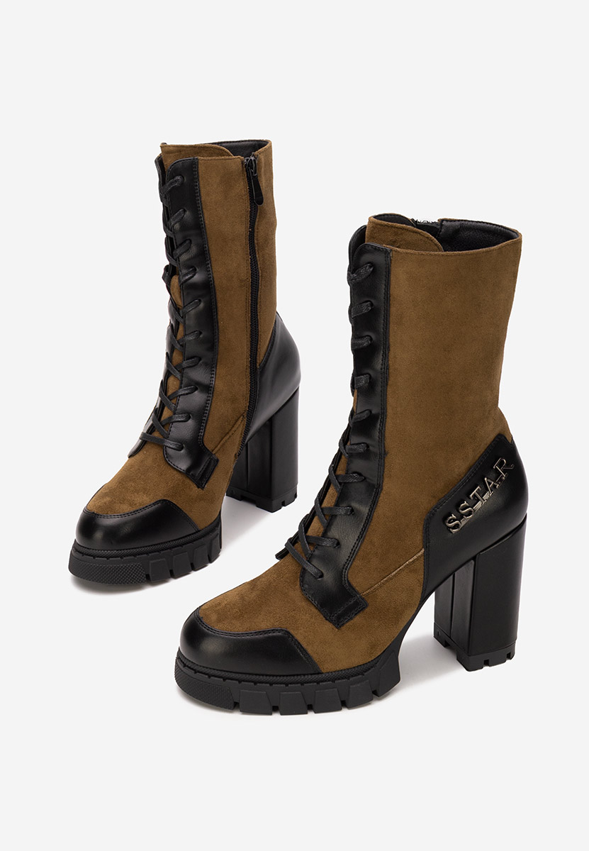 Gležnjače na block petu Anahi V2 braon