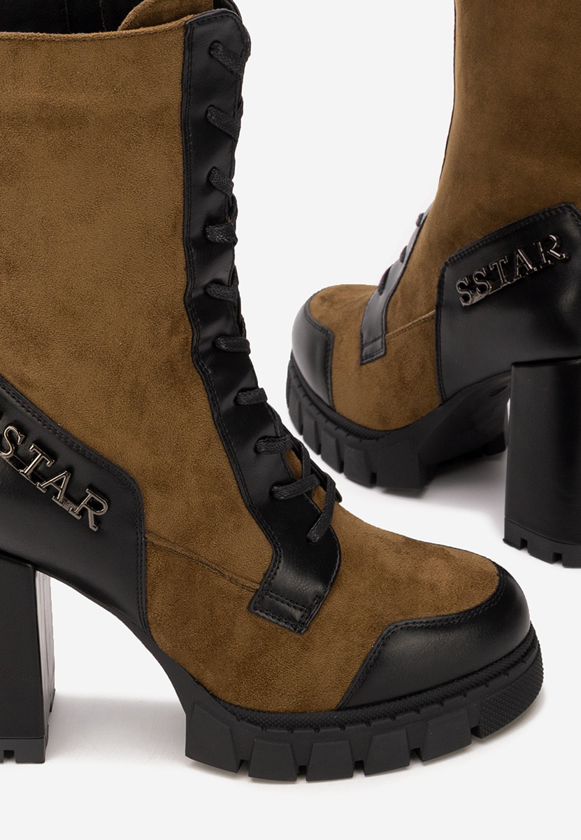 Gležnjače na block petu Anahi V2 braon