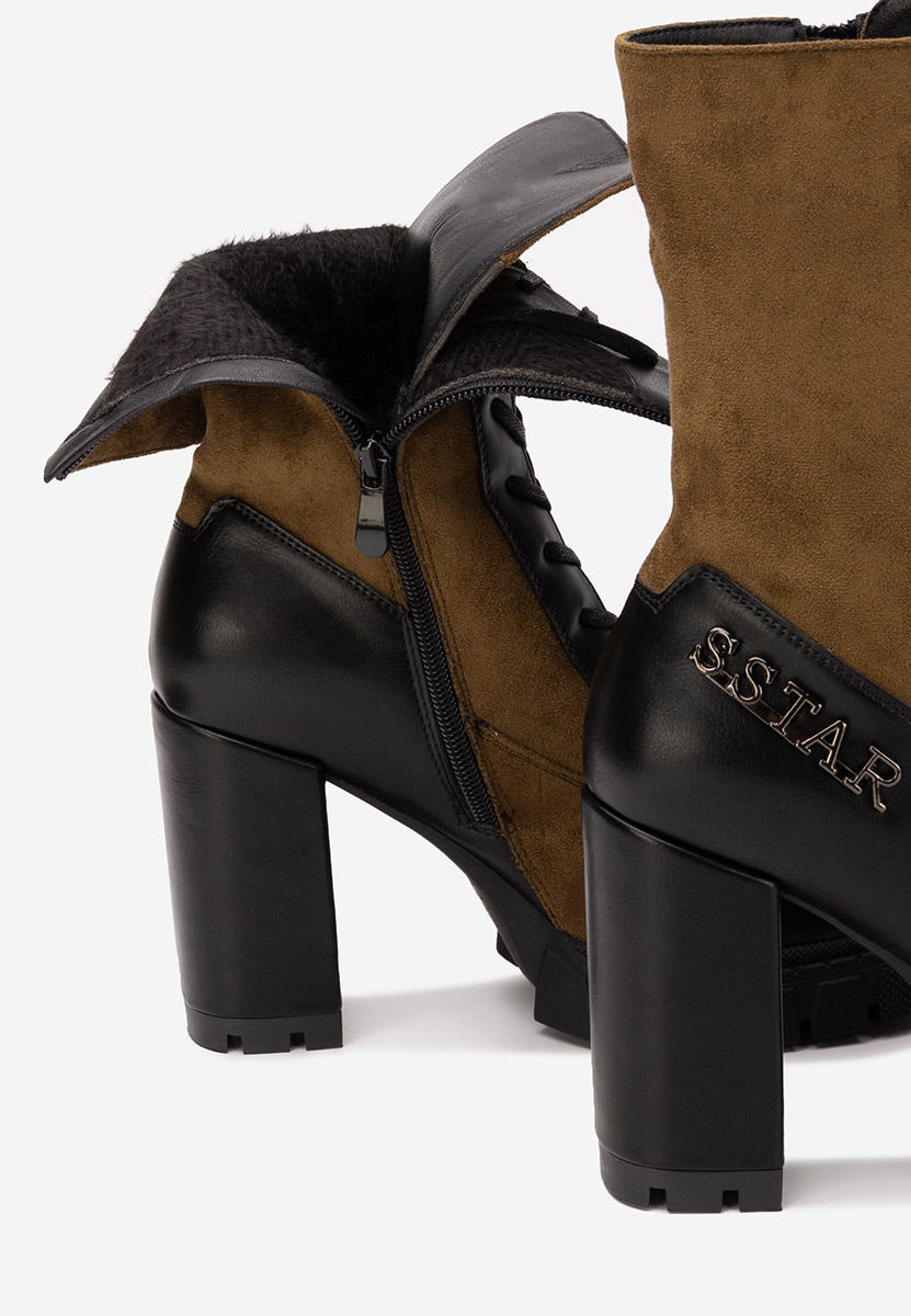 Gležnjače na block petu Anahi V2 braon