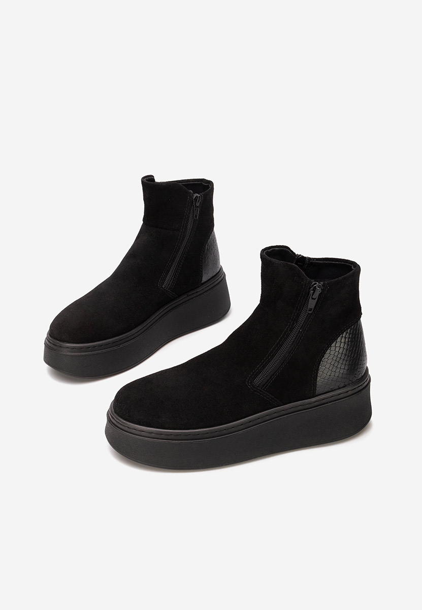 Kožne ženske gležnjače Andiora crno