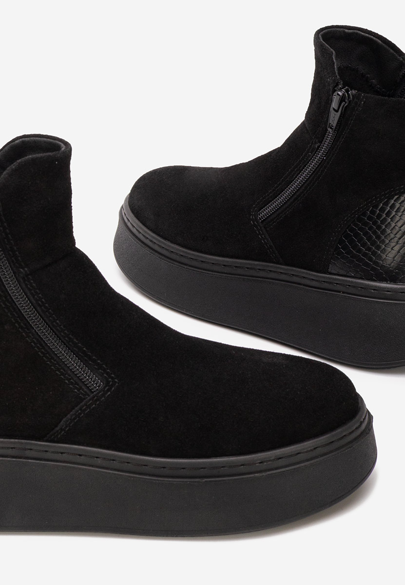 Kožne ženske gležnjače Andiora crno