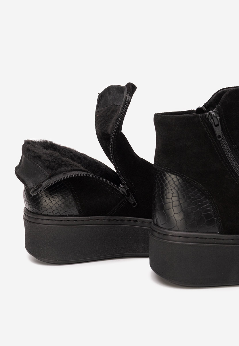 Kožne ženske gležnjače Andiora crno