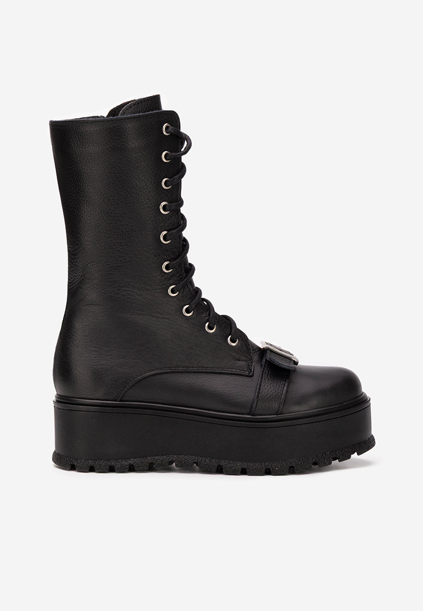 Kožne ženske gležnjače Soniela crno