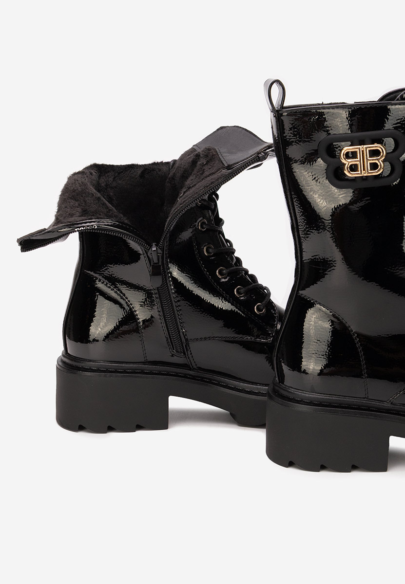 Ženske gležnjače na vezanje Bettina crno