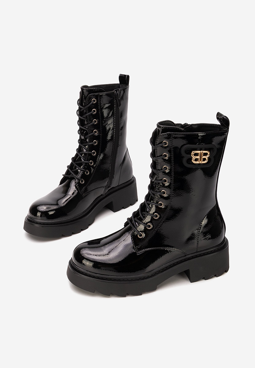 Ženske gležnjače na vezanje Bettina crno