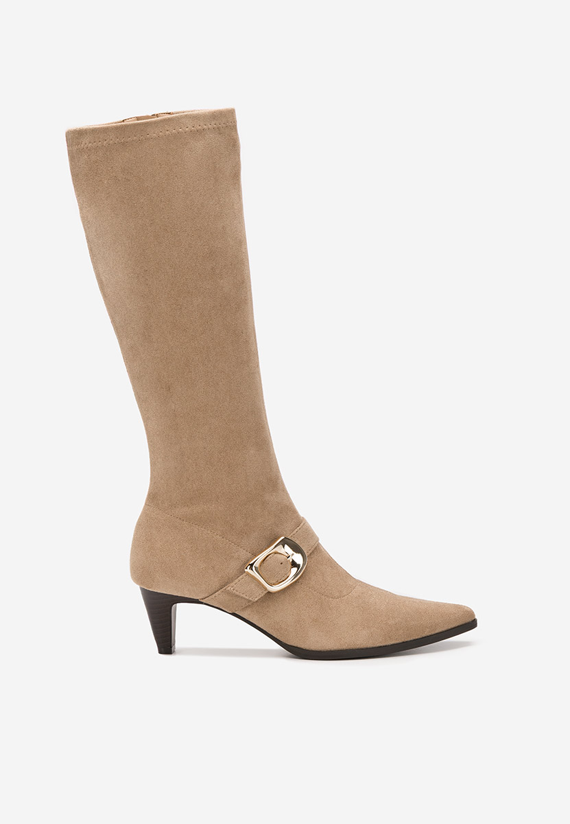 Ženske čizme na malu petu Vernoa kaki