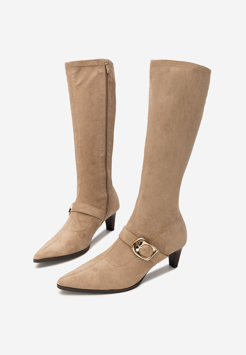 Ženske čizme na malu petu Vernoa kaki
