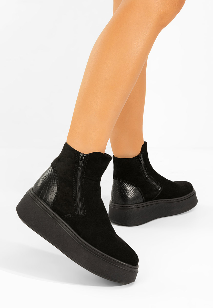 Kožne ženske gležnjače Andiora crno