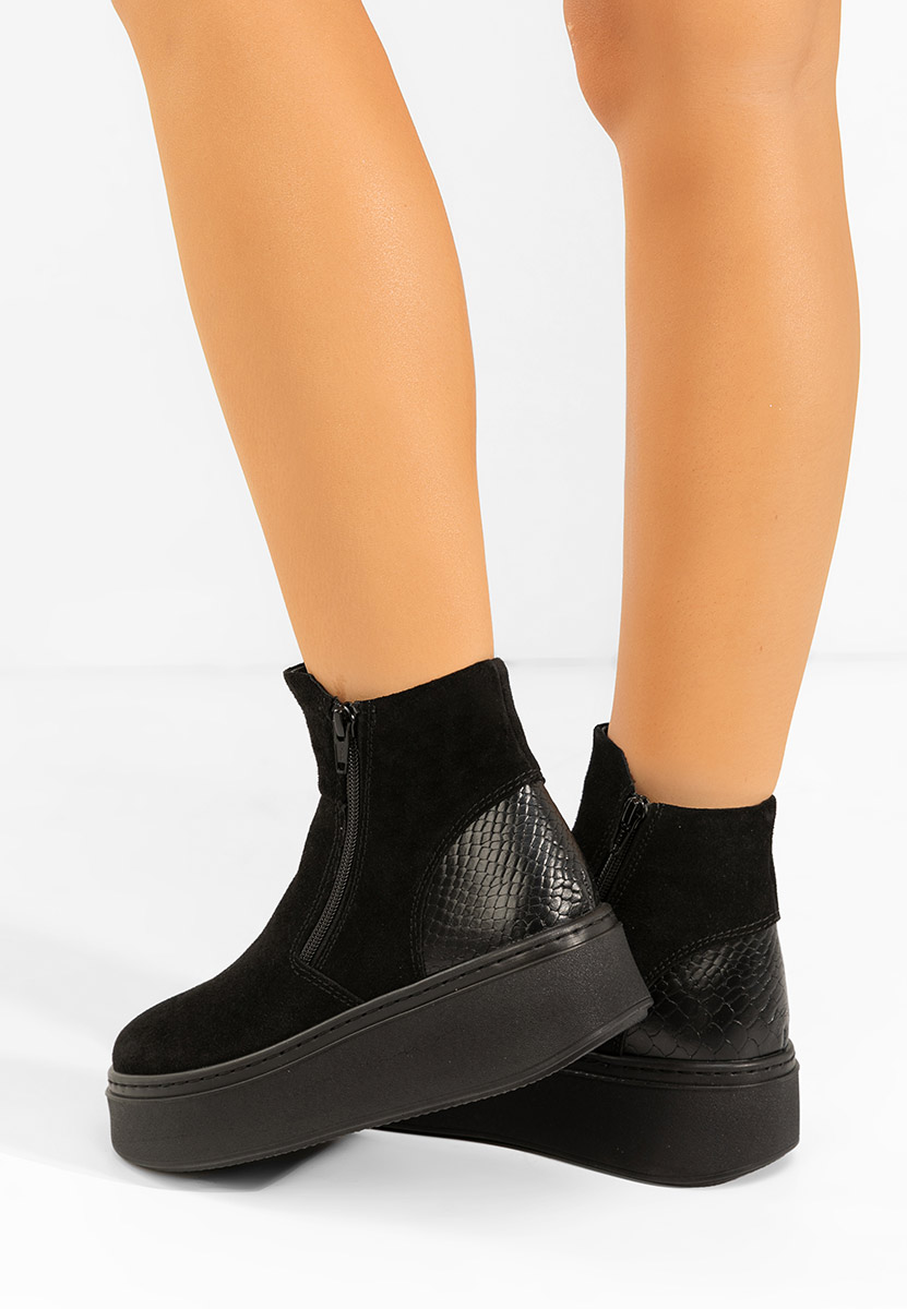 Kožne ženske gležnjače Andiora crno