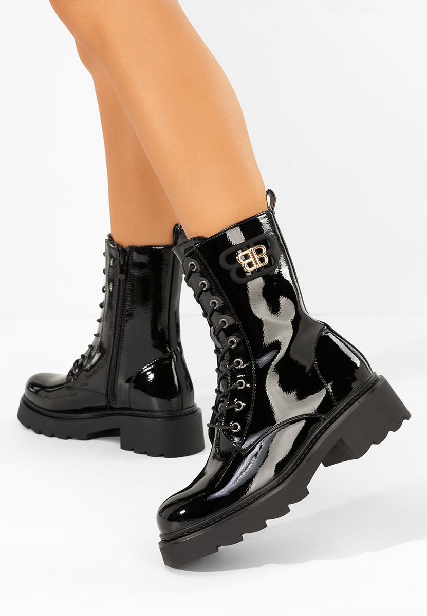 Ženske gležnjače na vezanje Bettina crno