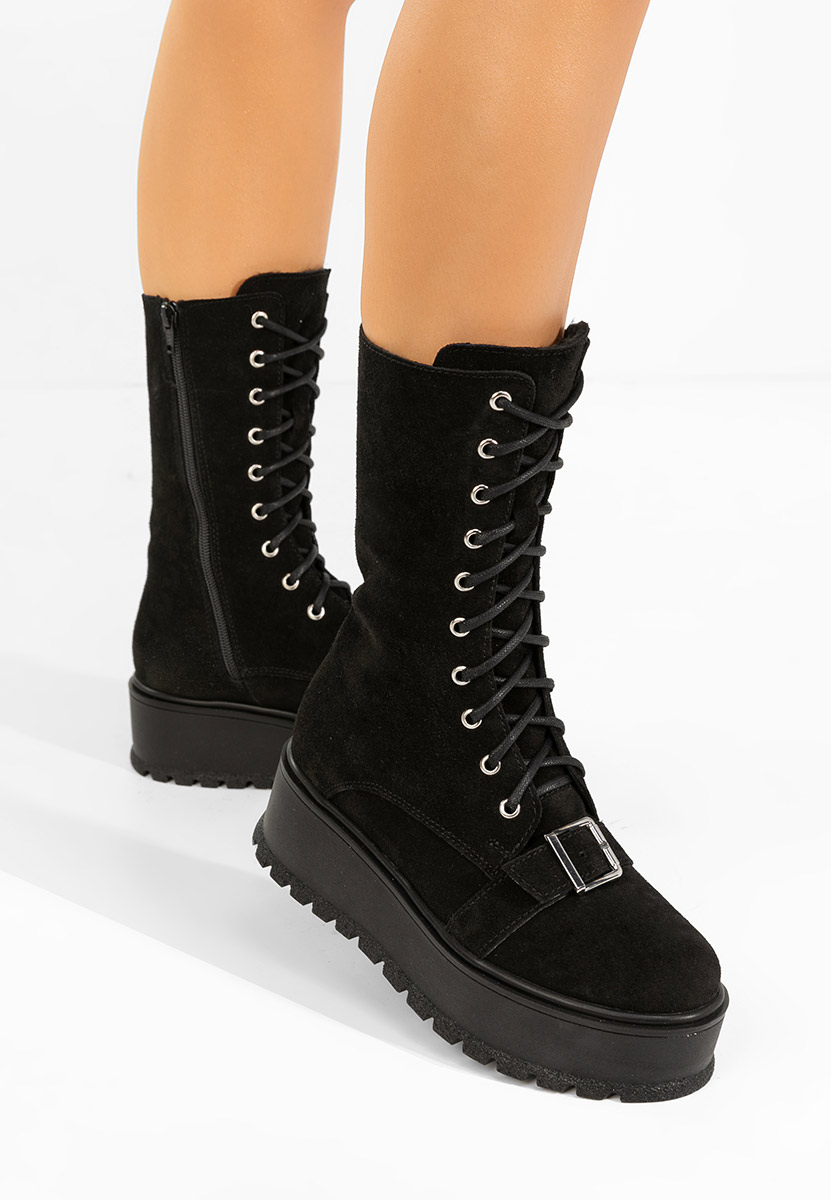 Kožne ženske gležnjače Sorelia v2 crno