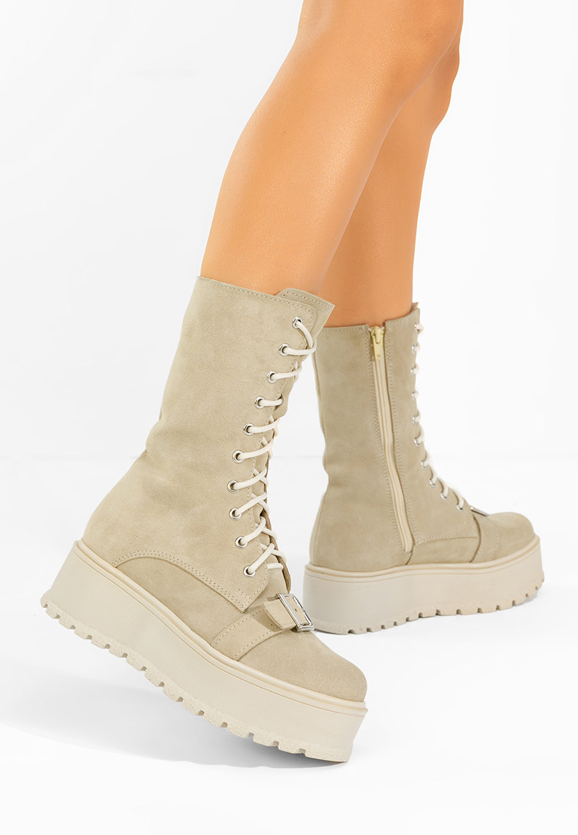 Kožne ženske gležnjače Sorelia bež