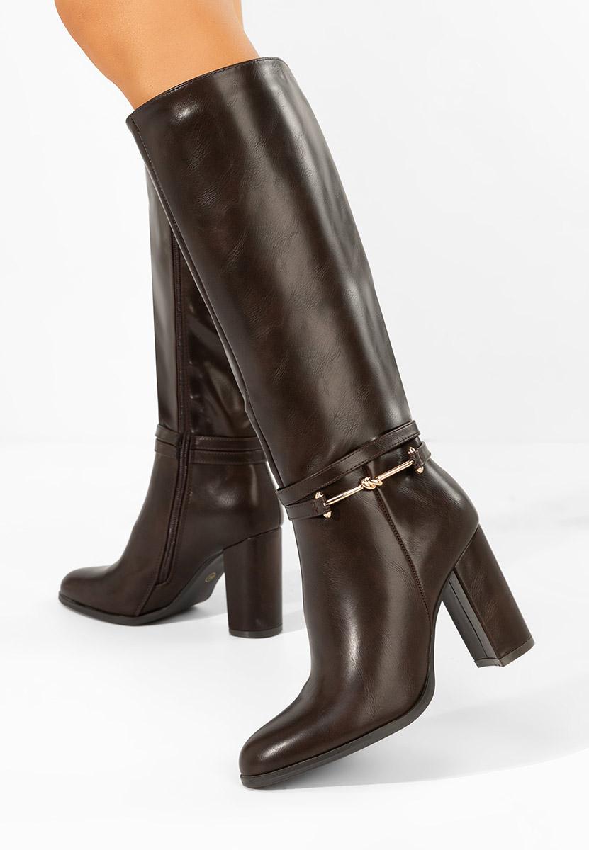 Čizmice na blok petu Dresara braon