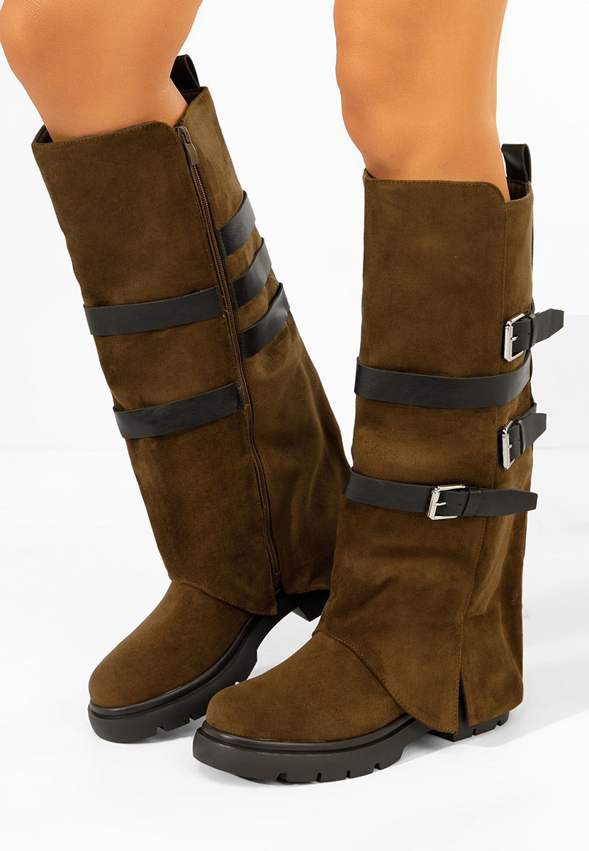 Ravne čizme Rovira braon