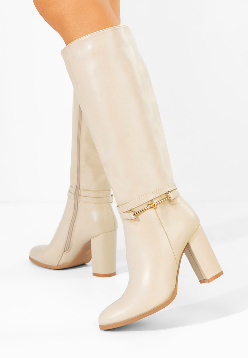 Čizmice na blok petu Dresara bež