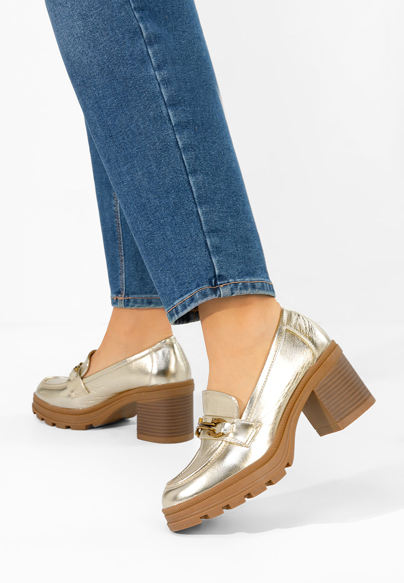 Loafers cipele Nakata zlatno