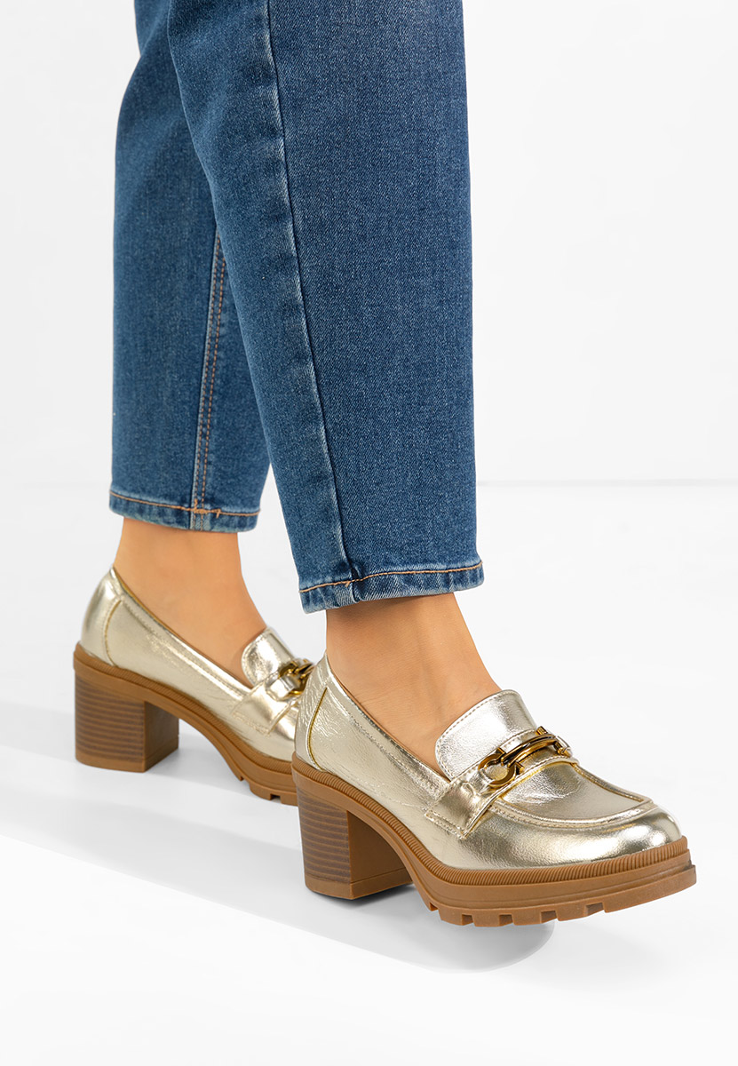 Loafers cipele Nakata zlatno