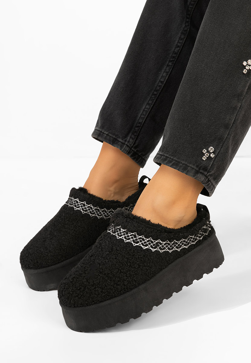 Papuče s platformom Aronna crno