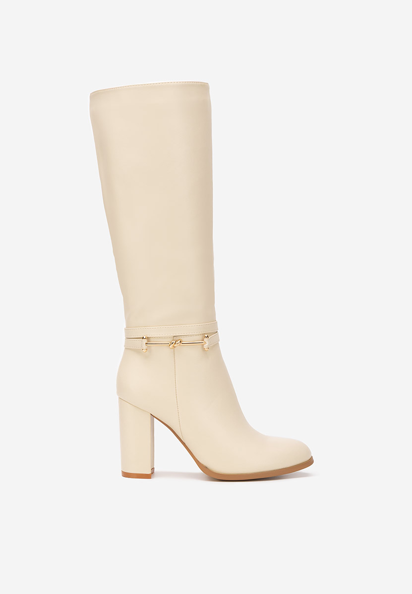 Čizmice na blok petu Dresara bež