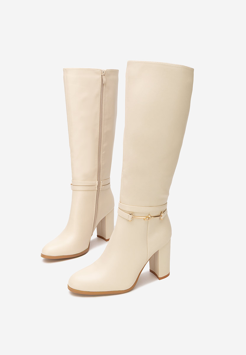 Čizmice na blok petu Dresara bež