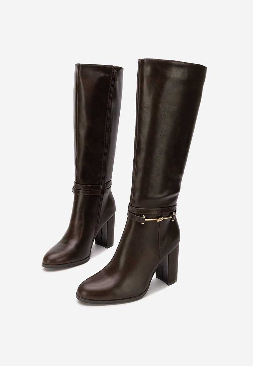 Čizmice na blok petu Dresara braon