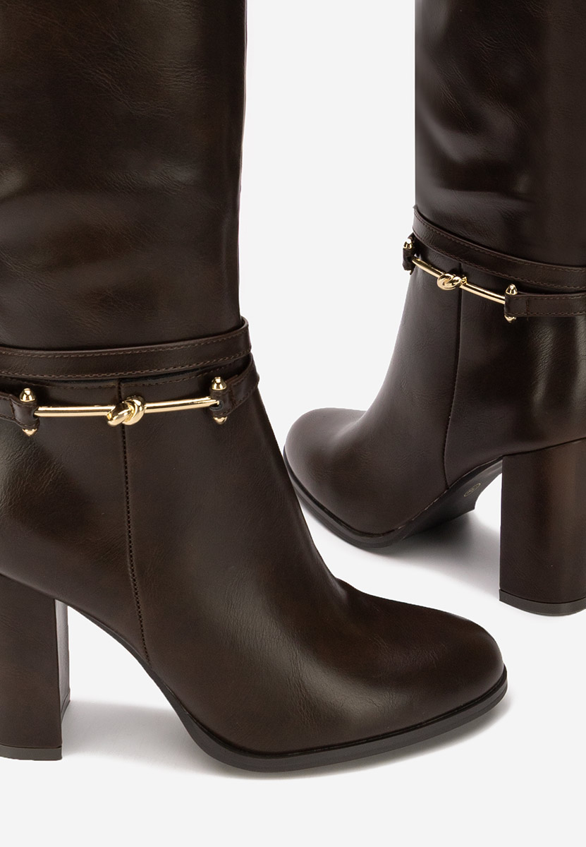 Čizmice na blok petu Dresara braon