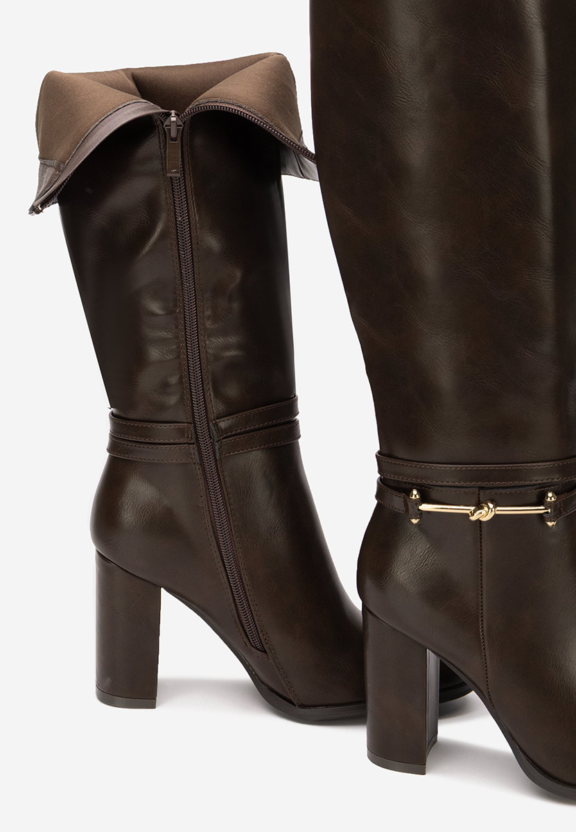 Čizmice na blok petu Dresara braon