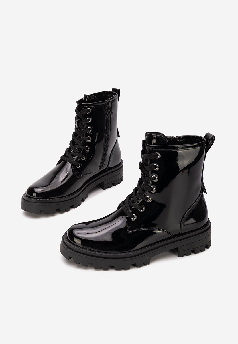 Ženske gležnjače na vezanje Maxine crno