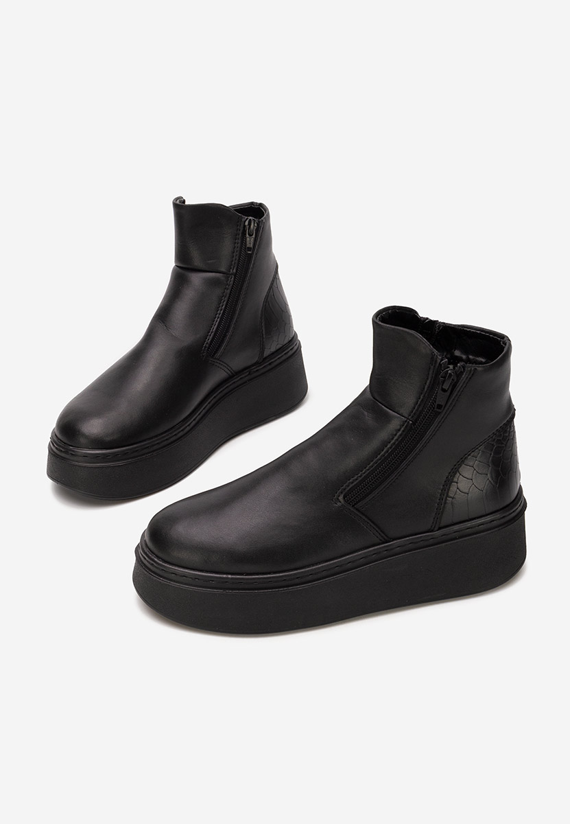 Kožne ženske gležnjače Andiora V2 crno