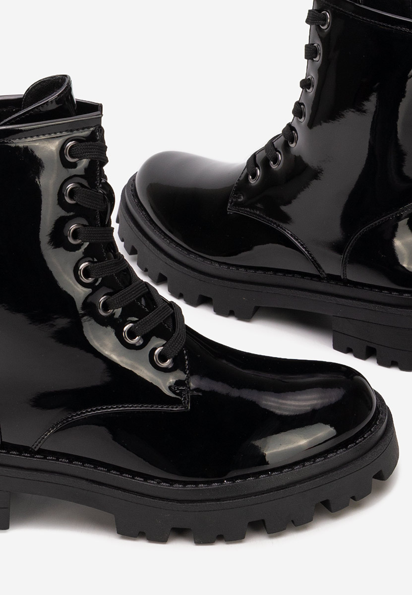 Ženske gležnjače na vezanje Maxine crno