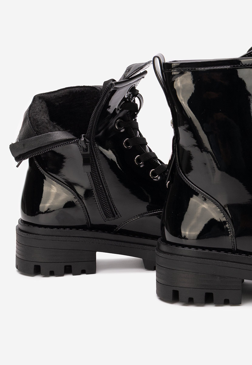 Ženske gležnjače na vezanje Maxine crno