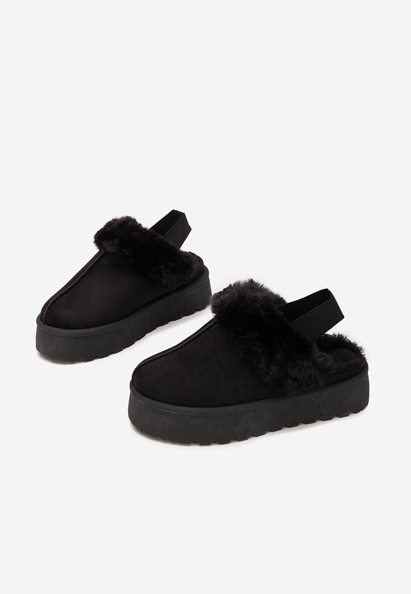 Papuče s platformom Edden crno