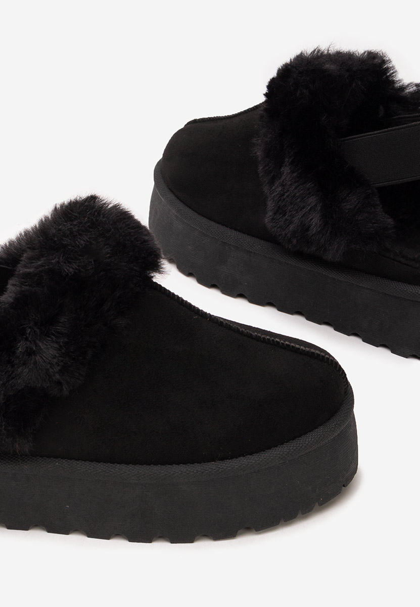 Papuče s platformom Edden crno