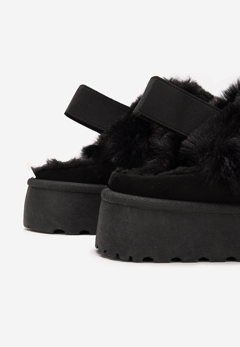 Papuče s platformom Edden crno