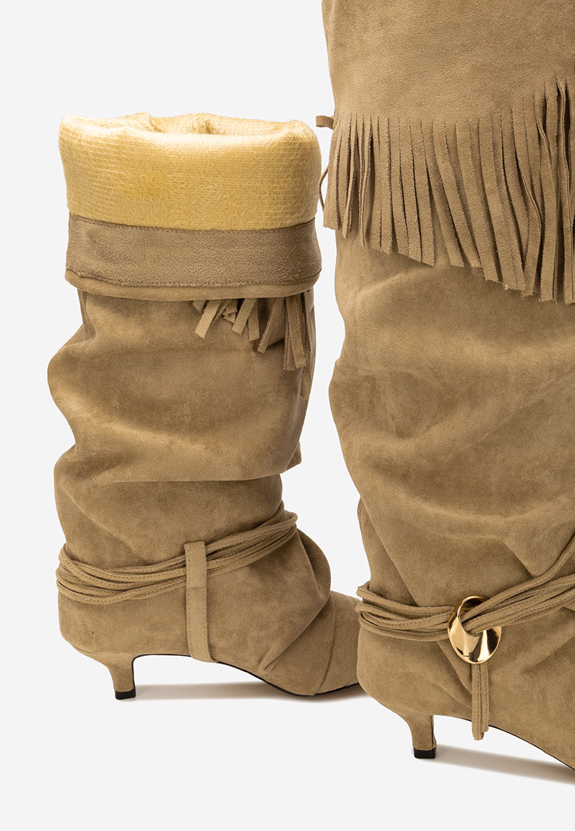 Čizme do koljena Marcela kaki