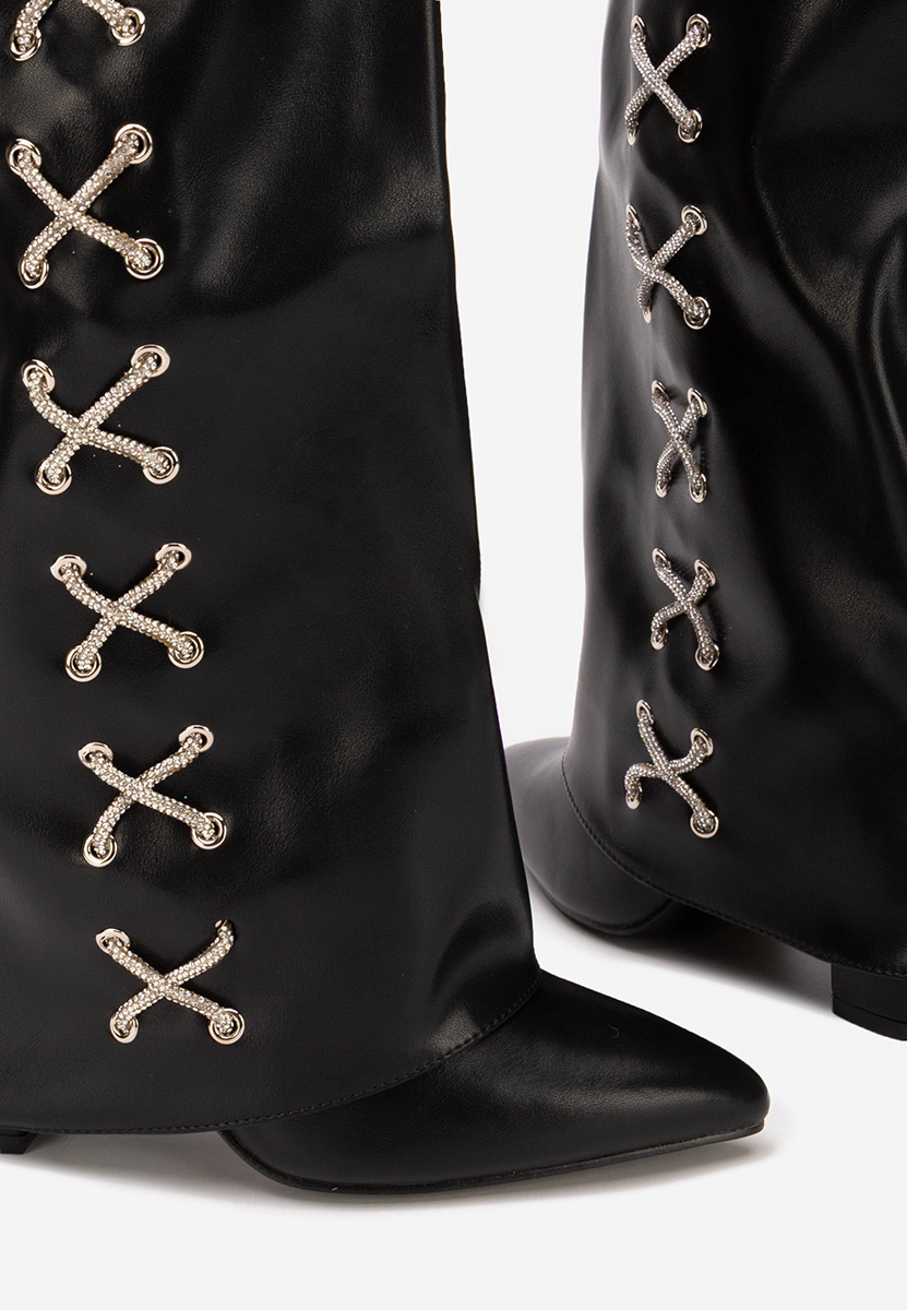 Čizmice na blok petu Patrisia crno