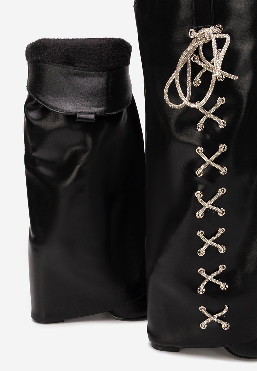 Čizmice na blok petu Patrisia crno