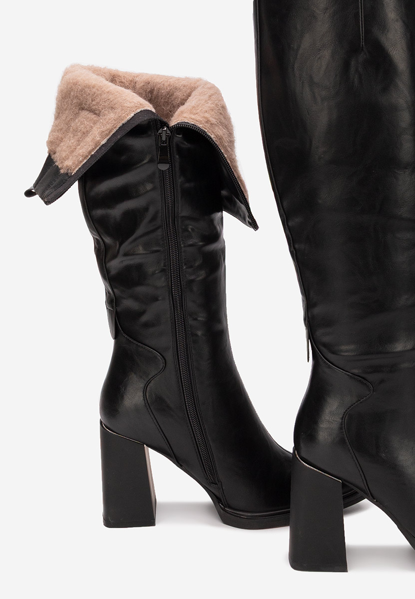 Čizmice na blok petu Ricardia crno