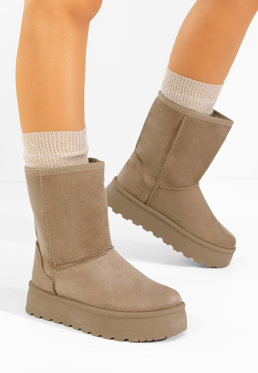 Čizme s platformom Luisana kaki