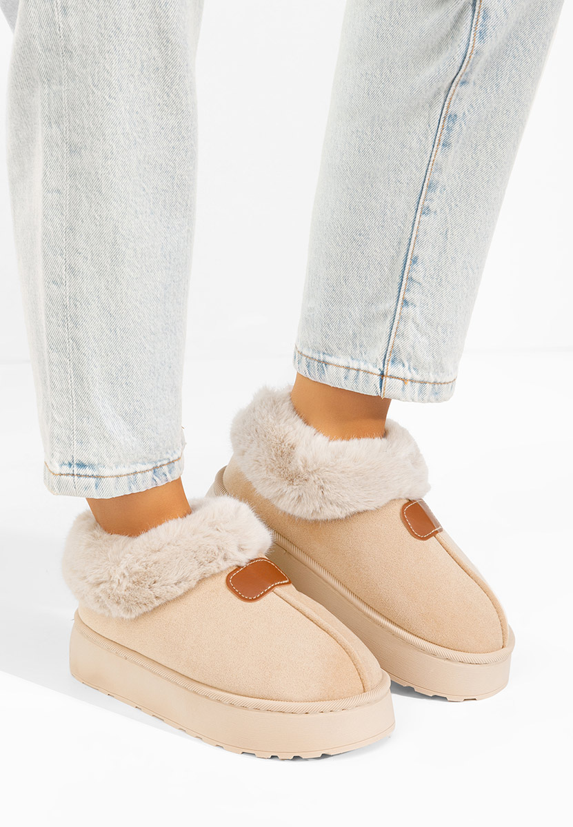 Gležnjače s platformom Elarva bež