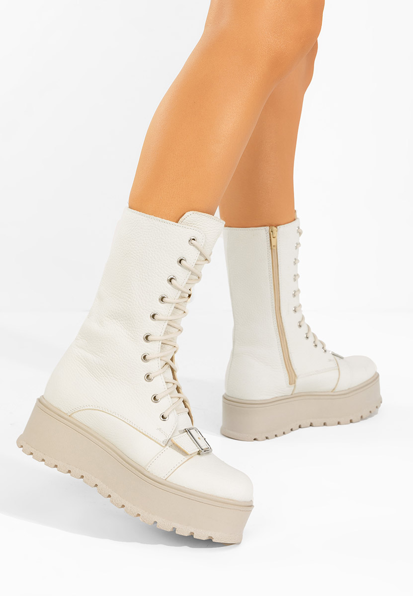 Kožne ženske gležnjače Sorelia V2 bež