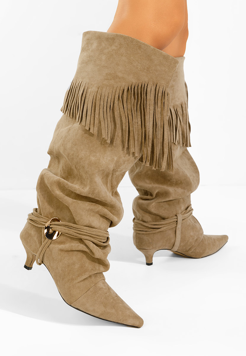 Čizme do koljena Marcela kaki