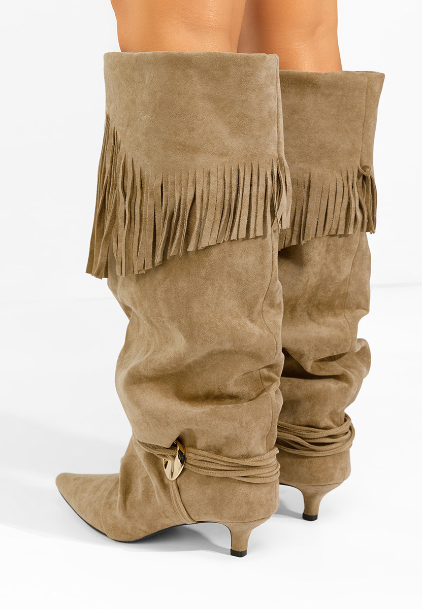 Čizme do koljena Marcela kaki