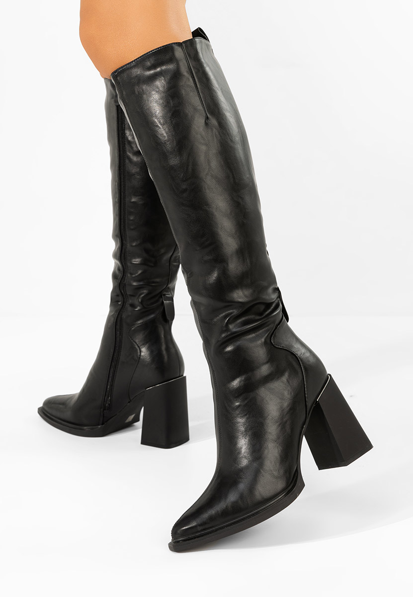 Čizmice na blok petu Ricardia crno