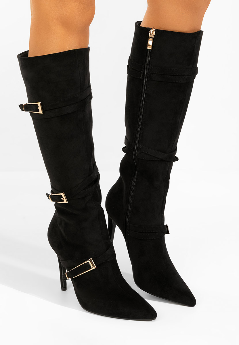 Čizme s visoku petu Ernesia crno